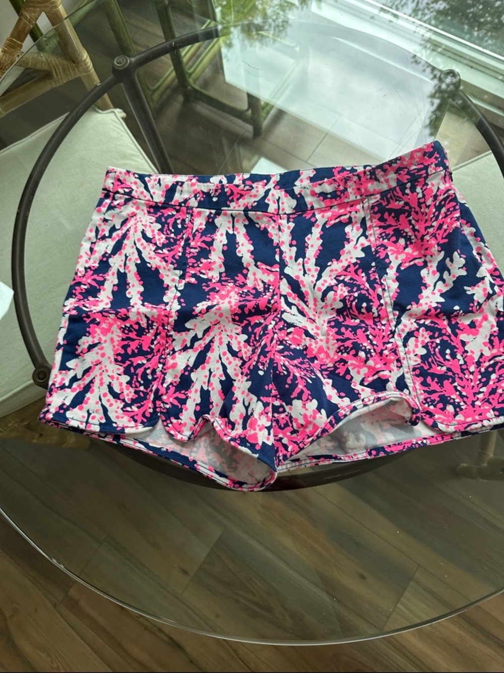 Women's Navy & Hot Pink Patterned Swim Shorts